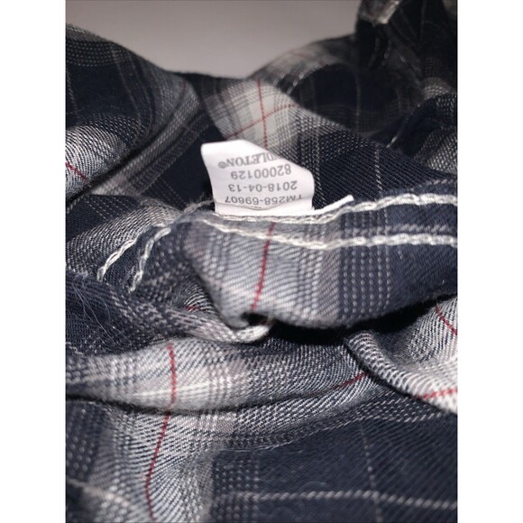 Pendleton Cotton Shirt Womens Size Large Blue Gray Red Plaid Flannel Soft Preppy - Picture 9 of 9